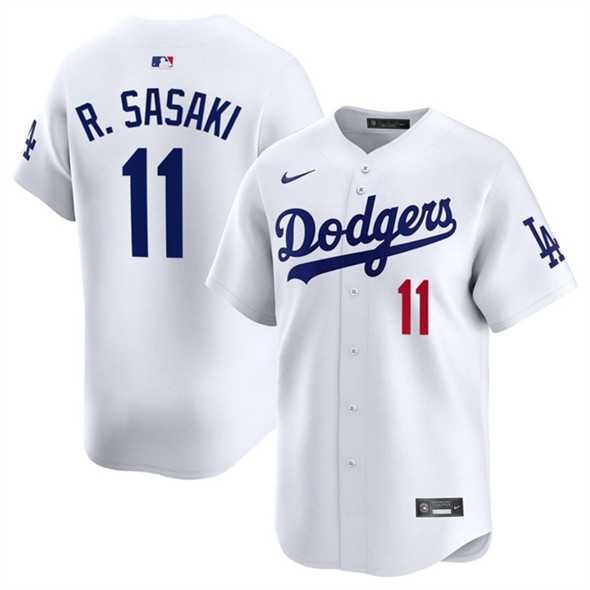 Men%27s Los Angeles Dodgers #11 Roki Sasaki White 2025 Home Limited Stitched Jersey Dzhi